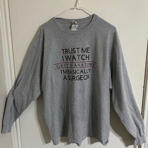 Grey Long Sleeve Greys Anatomy Shirt SIZE XL